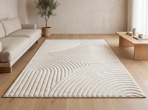 Bohemian 03577A fehér szőnyeg nappaliban