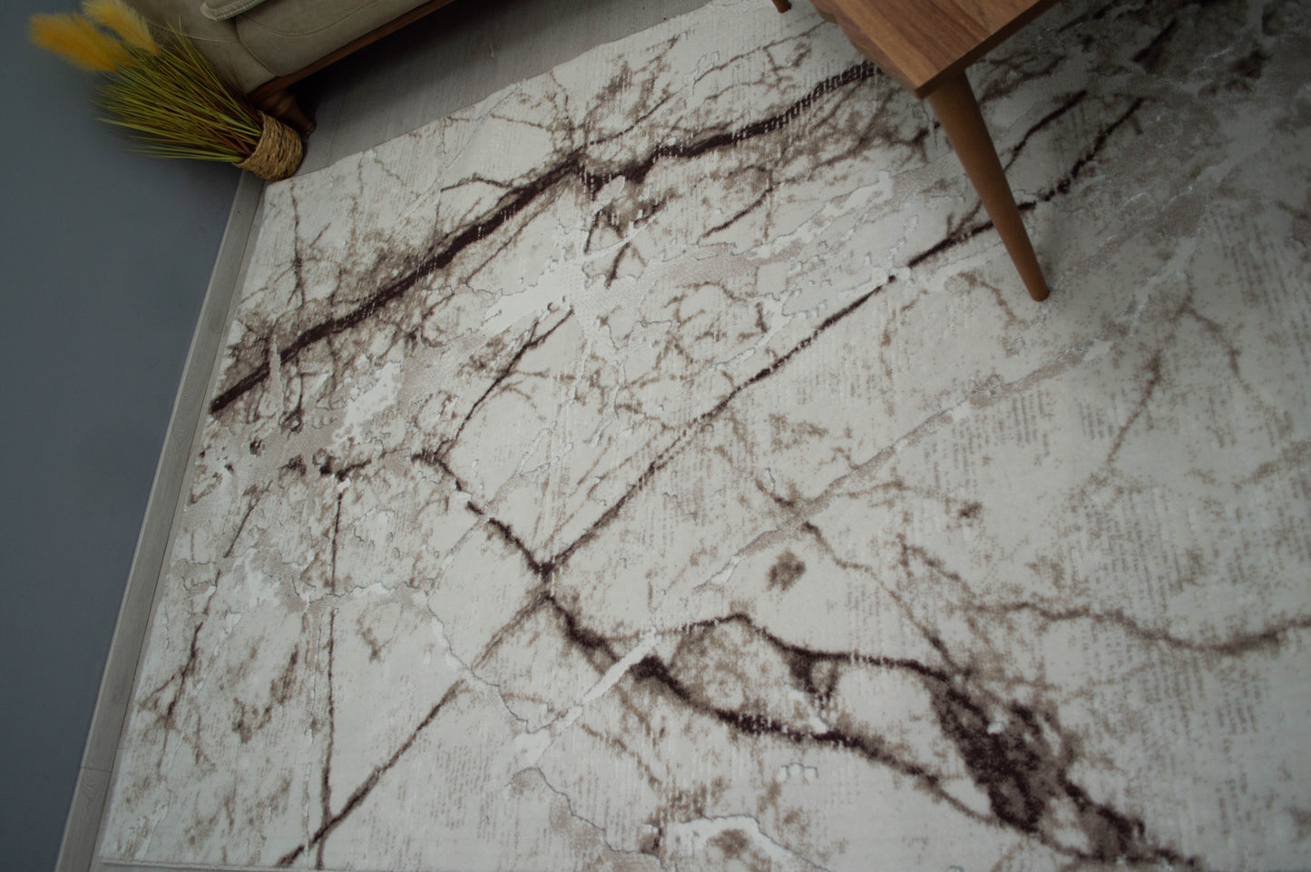 Palace Barna Fehér Márványmintás Modern Szőnyeg