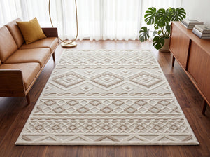 Bohemian 03579A fehér bézs szőnyeg nappaliban