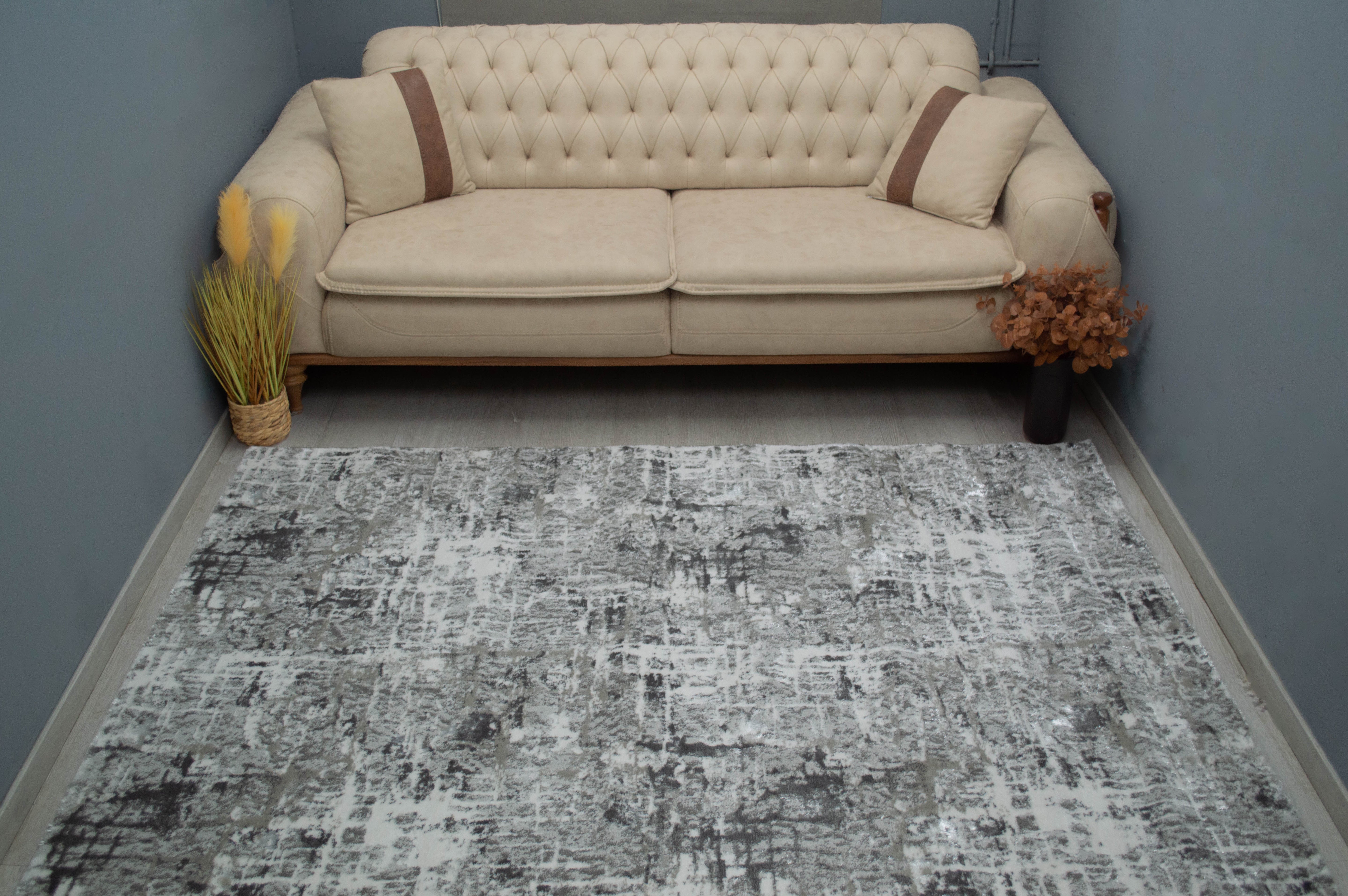 Palace Szürke Fekete Márványmintás Szőnyeg