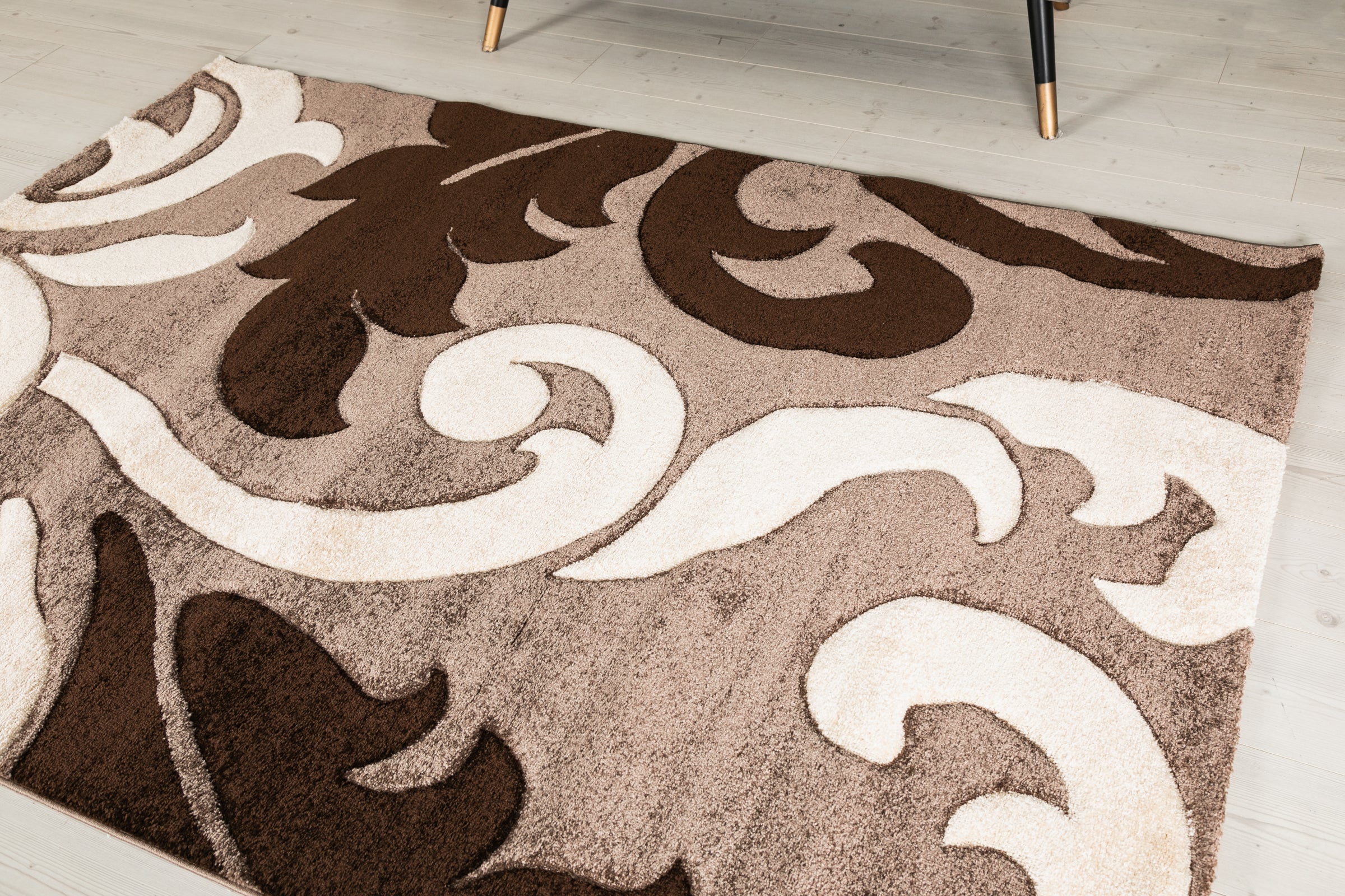 Eylül Barna Fehér Modern Szőnyeg