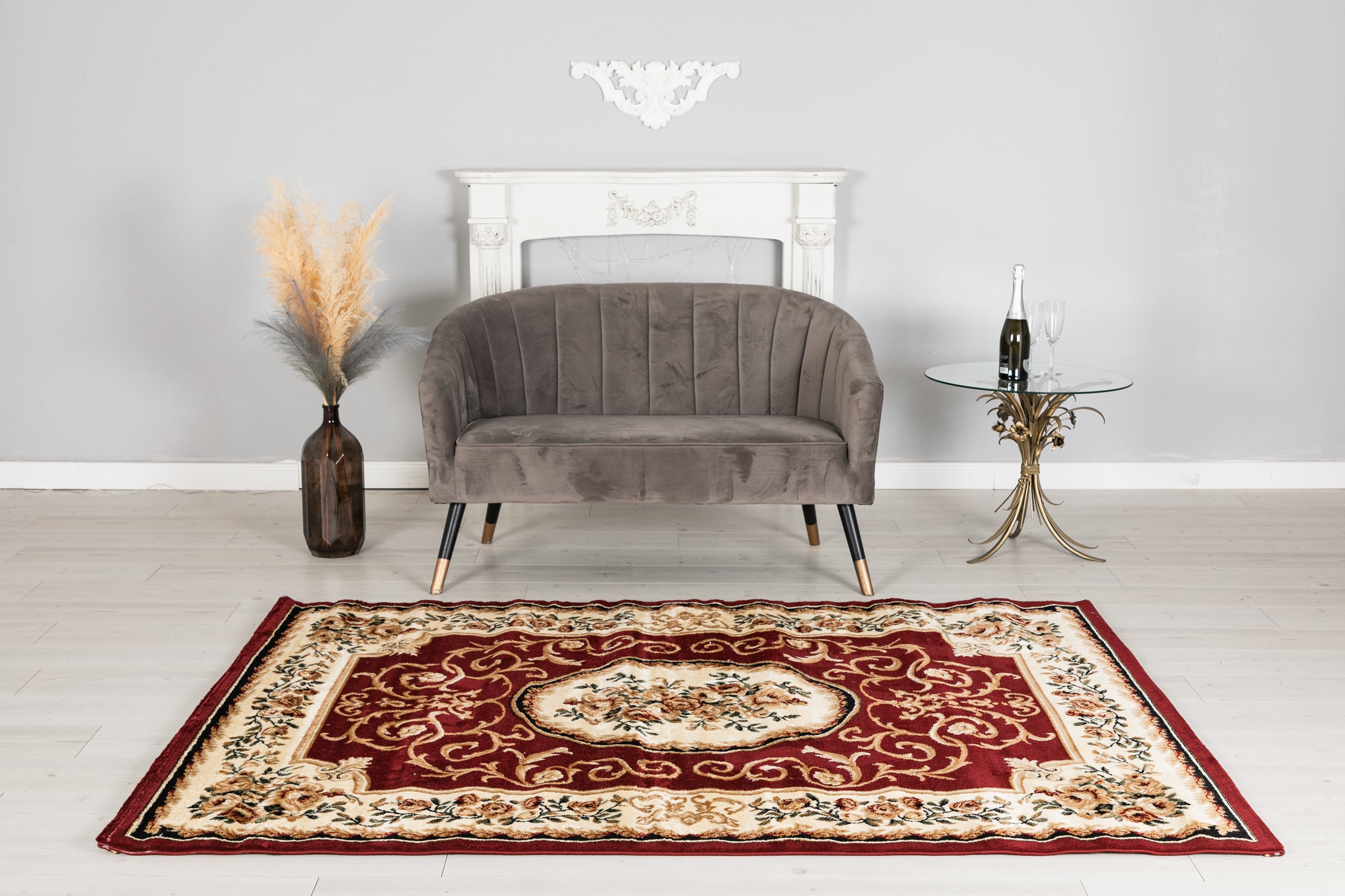 Yasemin Kemik Bordó Nonfiguratív Szőnyeg