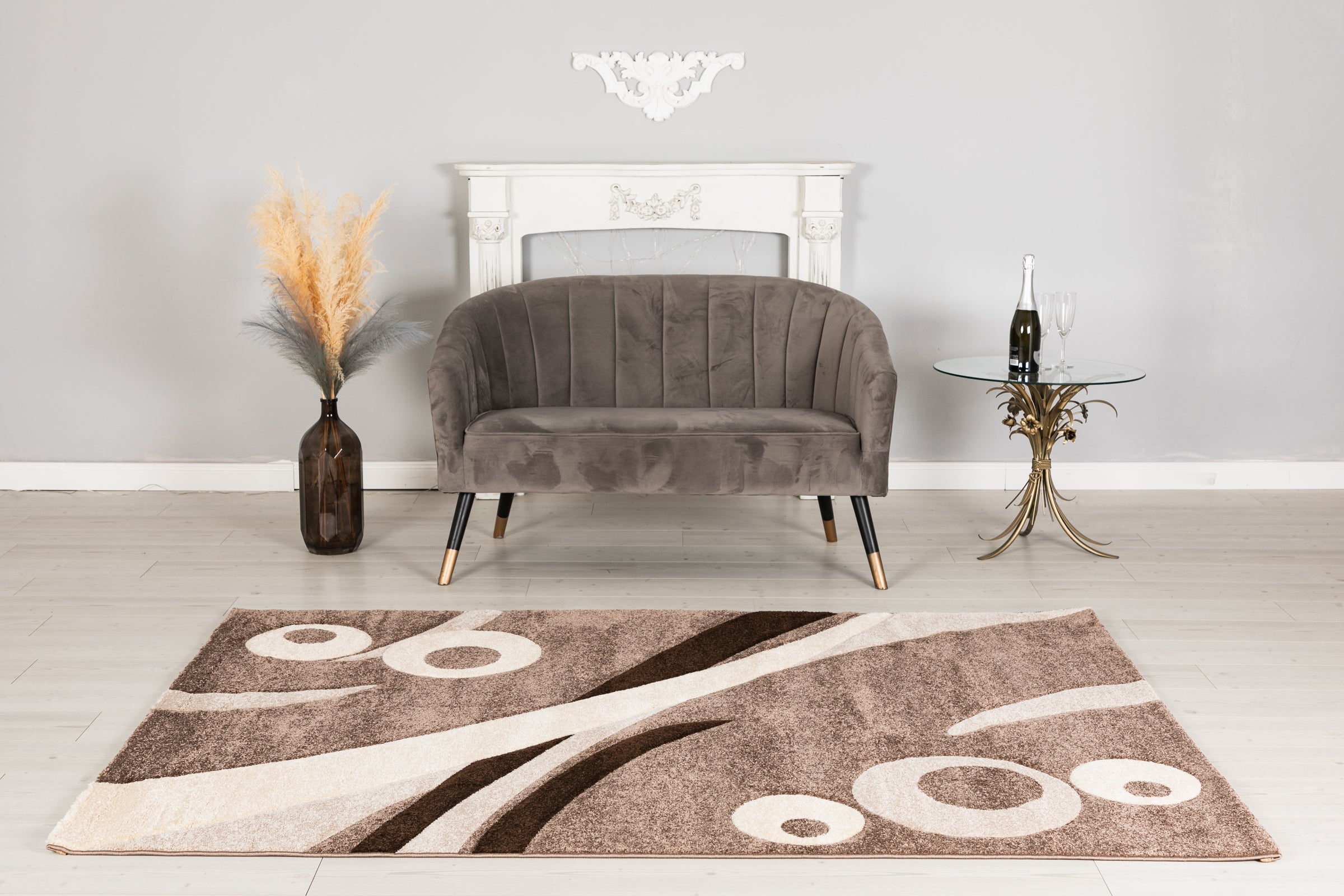 Eylül Kávé-Fehér  Modern Szőnyeg